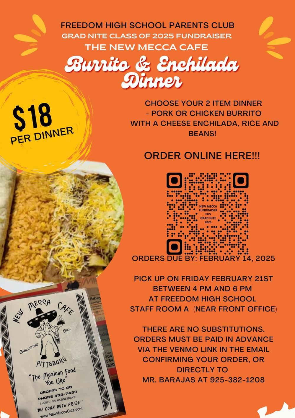 Mecca Dinner Fundraiser Flyer
